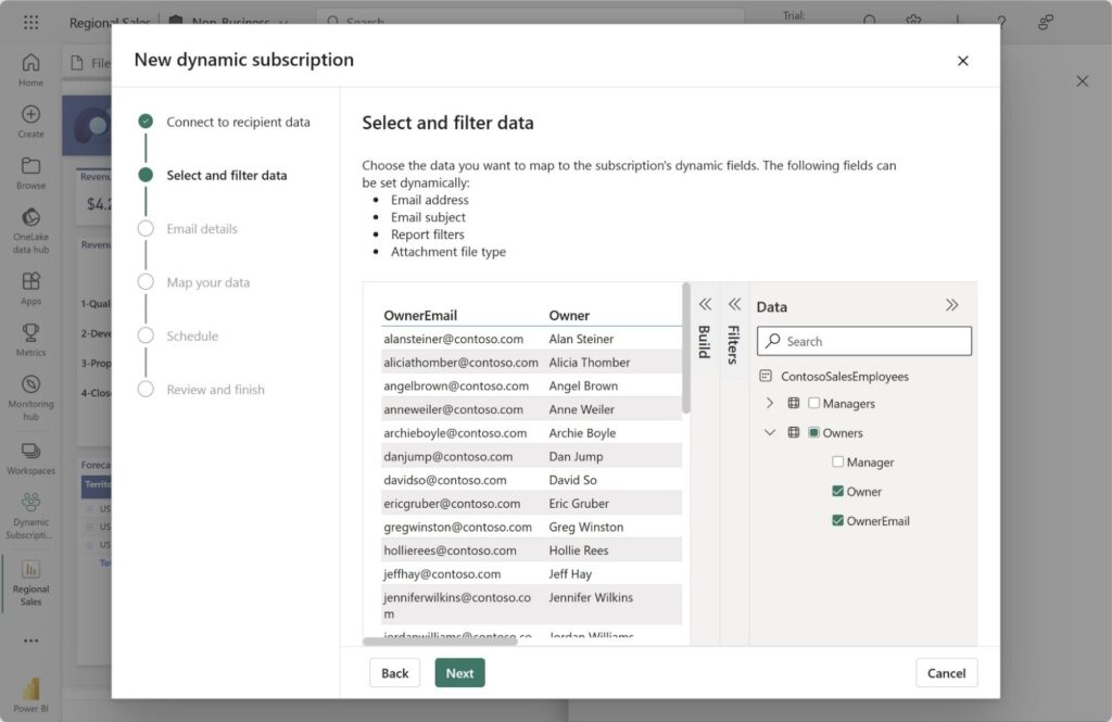 Dynamic subscriptions for Power BI reports